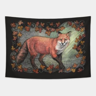 Leafy Fox Tapestry