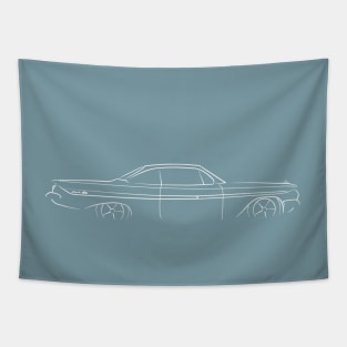 1961 Chevy Impala - profile Stencil, white Tapestry