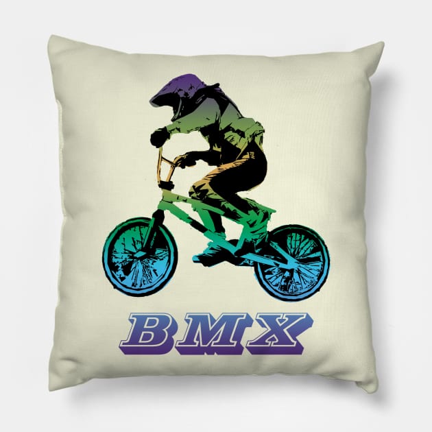 bmx Pillow by rickylabellevie