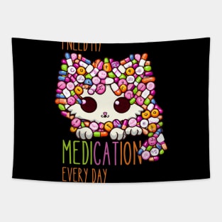 Funny Medication, Funny Cat Medication Tapestry