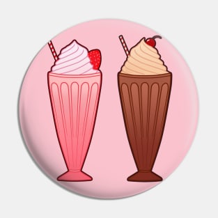 Strawberry and Chocolate Milkshakes Pin