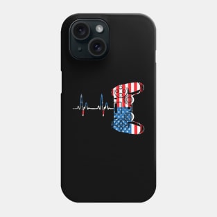 Gamer Heartbeat Video Game Lover 4th of july Phone Case