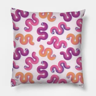 Colorful funny snakes (Pink, purple and orange) Pillow