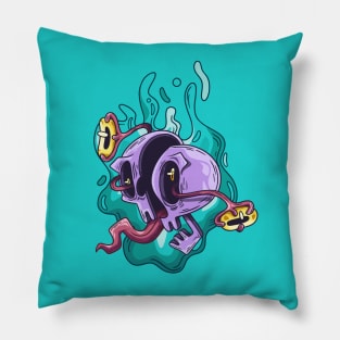 Crazy Skull with no Face on it. Pillow