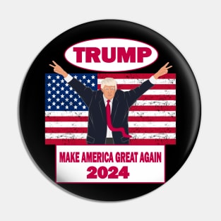 Trump Political 2024 Presidential Campaign America Flag Pin