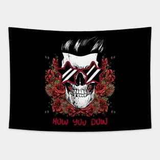 Skull With Sunglasses / Dj Skull / Amazing Party Skull Design / Party Skeleton / How You Doin Tapestry