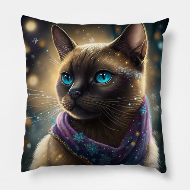 Burmese Art Pillow by Enchanted Reverie