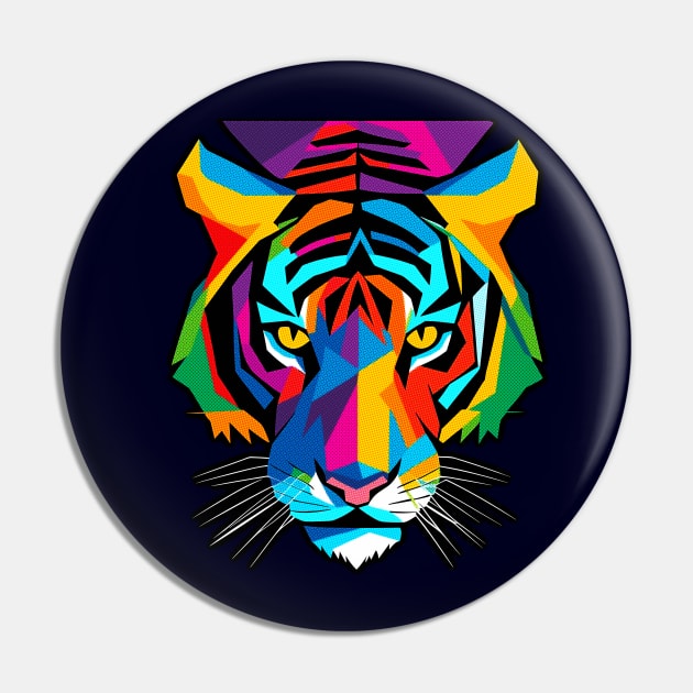 Spy Tiger pop art Pin by BAJAJU