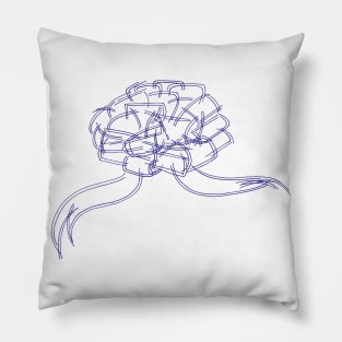 Ribbon Bow (indigo) Pillow