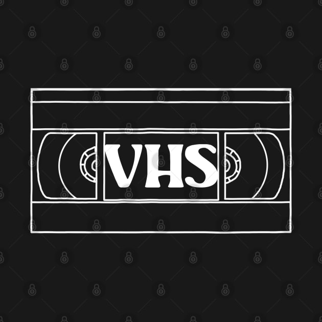 VHS Basic Retro Illustration VCR Home Video Cassette Tape 80's 90's Nostalgia by blueversion