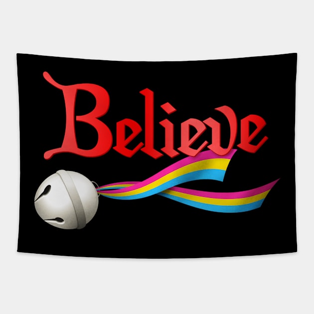 Believe Pansexual Pride Jingle Bell Tapestry by wheedesign