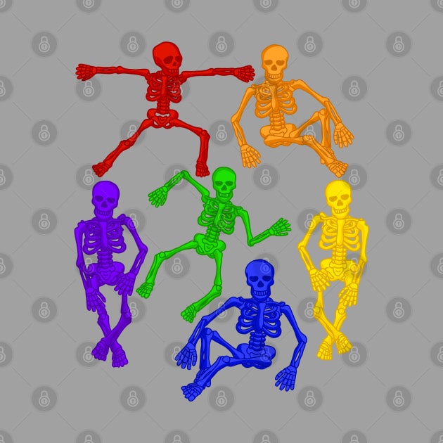 Rainbow Skeletons by Slightly Unhinged