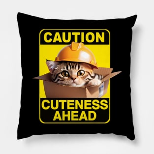 American Shorthair Cat Wearing Hardhat Pillow