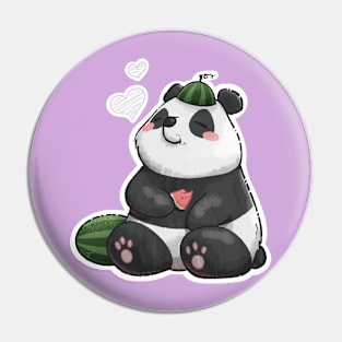 Panda with summertime watermelons Pin