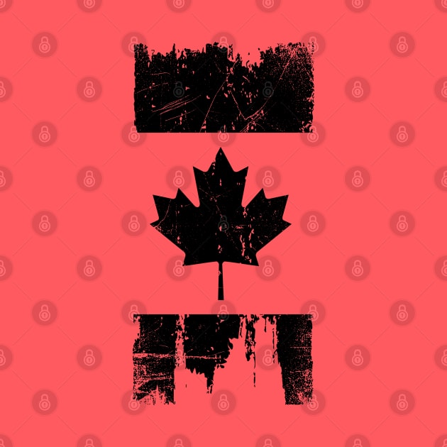 Canadian Flag - Variant - Black - Distressed by Raw10