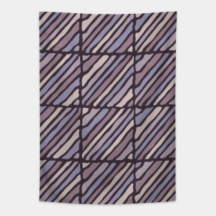 Blocks and lines (deep purple and lilac) Tapestry