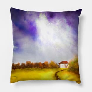 Dramatic light country landscape Pillow