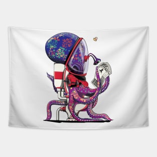 Space Octopus on the Toilet Tapestry