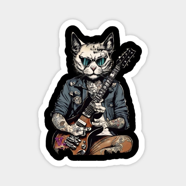 Rocker Cat Magnet by Viper Unconvetional Concept