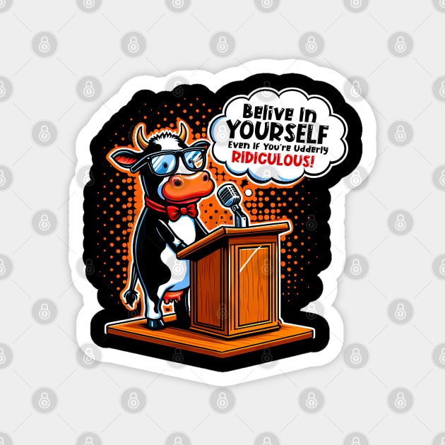 Cow Lover Retro Funny Quotes Magnet by T-shirt US