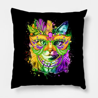 Cat Mardi Gras For Women Girls Cat Lover New Orleans Pillow