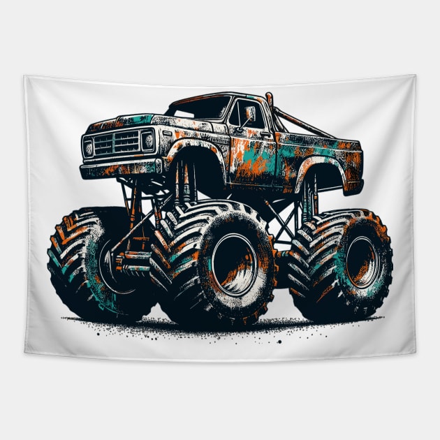 Monster Truck Tapestry by Vehicles-Art