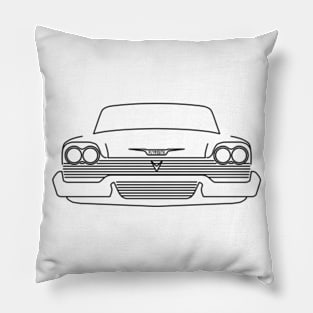 Plymouth Fury outline graphic (black) Pillow