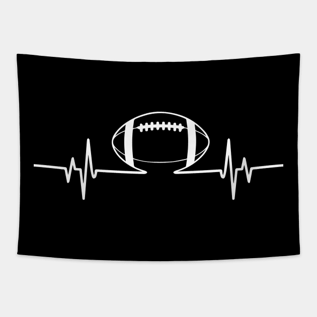 Cool American Football Heartbeat for Gift Tapestry by clickbong12