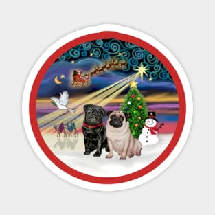 "Christmas Magic" with Two Pugs Magnet