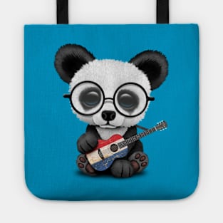 Baby Panda Playing Dutch Flag Guitar Tote