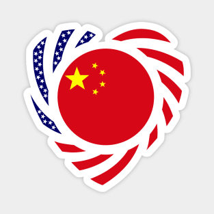 Chinese American Multinational Patriot Flag (Heart) Magnet