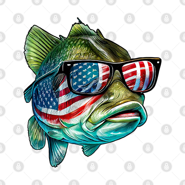 Cool American Bass Fish #5 by Chromatic Fusion Studio