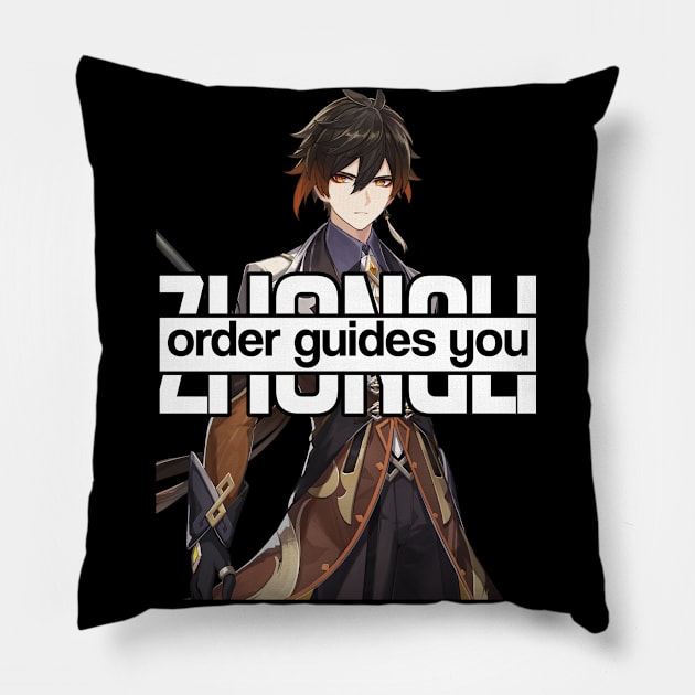 ZHONGLI order guides you Genshin Impact Pillow by chris28zero