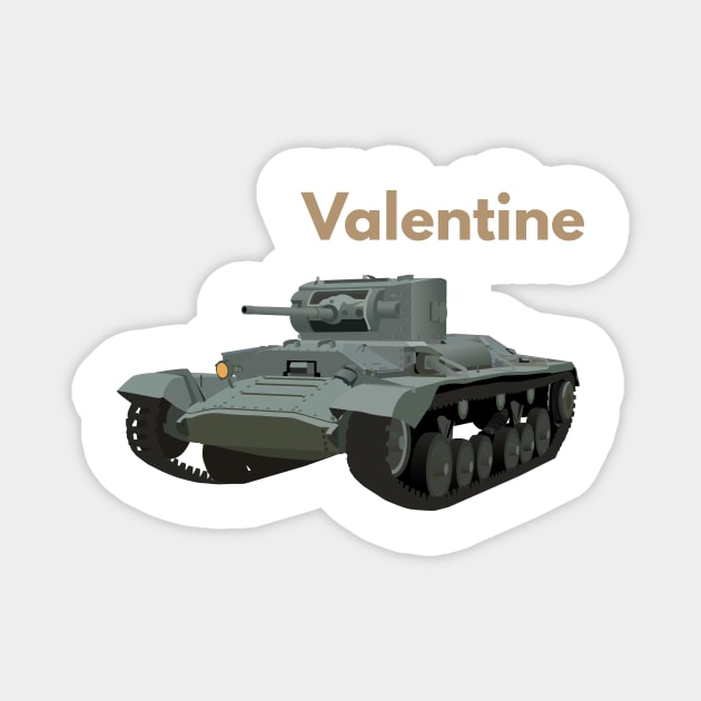 Valentine British WW2 Infantry Tank Magnet by NorseTech