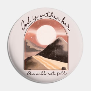 Christian Quote God is within Her She will not fall Pin