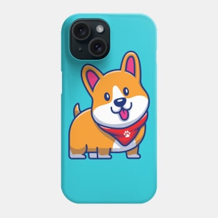 Cute Corgi With Scarf Cartoon Phone Case