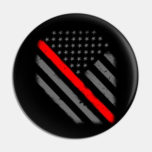 Thin Red Line American Flag Firefighter Pin