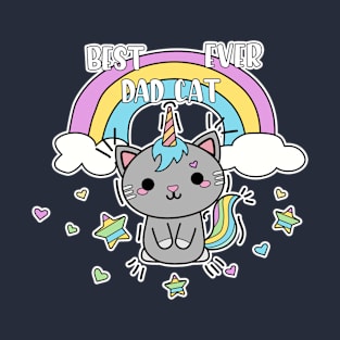 best dad cat ever unicorn cat T-Shirt