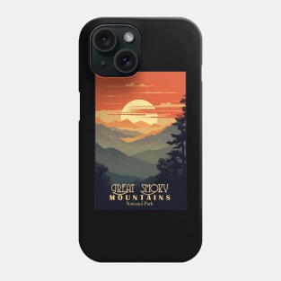 Great Smoky Mountains national park vintage travel poster Phone Case