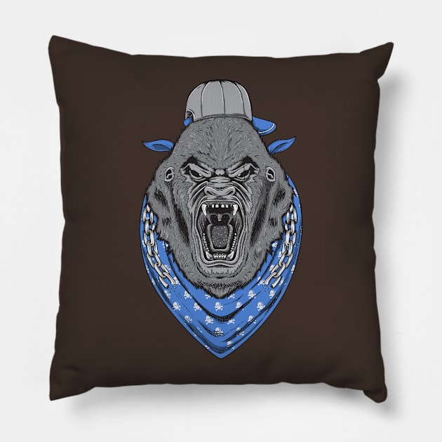 Mad Gorilla Pillow by ginanperdana