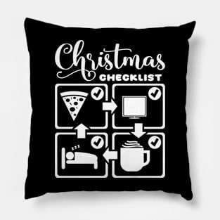 Christmas Checklist Holiday Funny Text White Pillow
