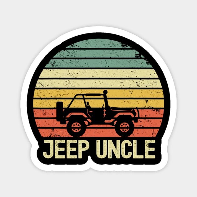 Jeep Uncle Vintage Jeep Retro Jeep Sunset Jeep Jeep Papa Jeep Men Magnet by Liza Canida