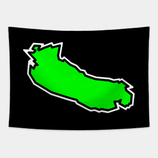 Gabriola Island BC in Lime Green Flavour - Simple Colour Silhouette - Gabriola Island Tapestry