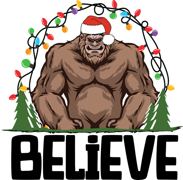 Bigfoot Christmas Kids T-Shirt by Astramaze