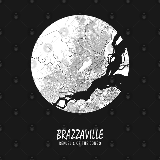 Brazzaville, Republic of the Congo City Map - Full Moon by deMAP Studio