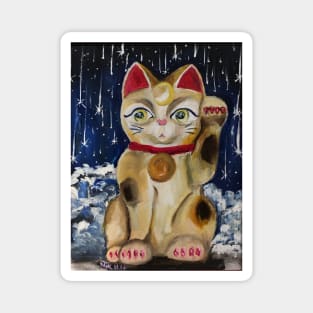 Nocturnal Maneki Neko (Lucky Cat) Magnet