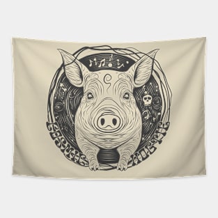 Cosmic Hogtie single color print 1 Tapestry