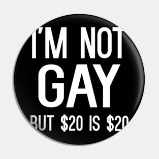 I'm Not Gay But $20 Is $20 Pin