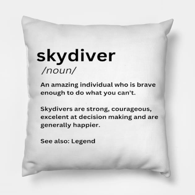 Skydiver Definition Pillow by BlakSheep