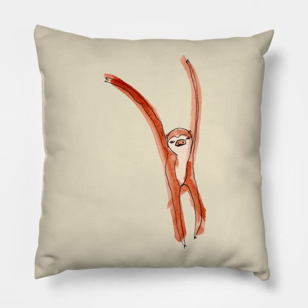 Dancing Sloth Pillow by Sophie Corrigan